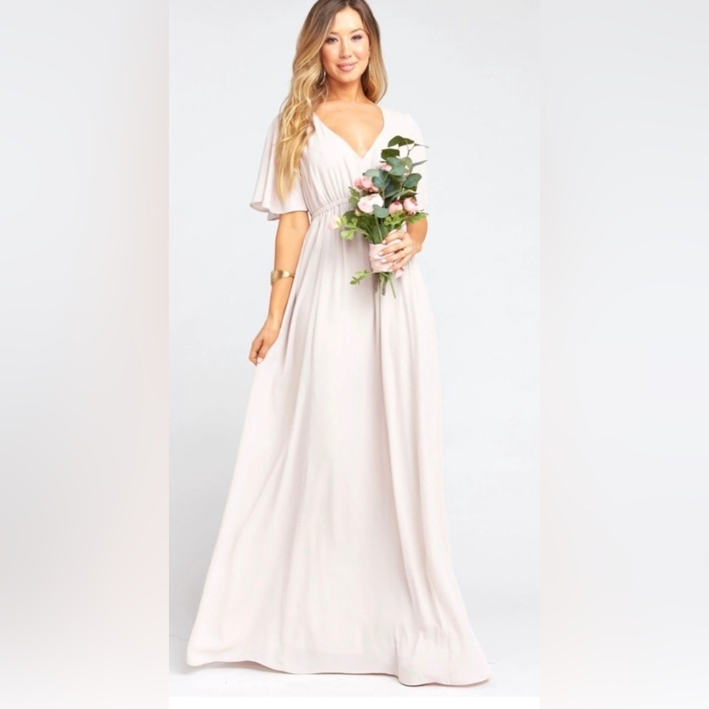 Show Me Your Mumu Emily Empire Maxi Dress Show Me The Ring Crisp S